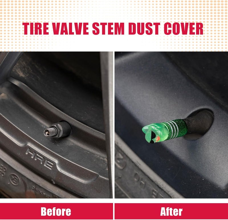 Rislobx 4Pcs Tire Valve Stem Cap Cover for Car SUV Truck, Valve Cover with Funny Duck Sunglasses, Decorative Tire Valve Caps Wheel Accessories (Green Sunglasses Duck) - Image 3